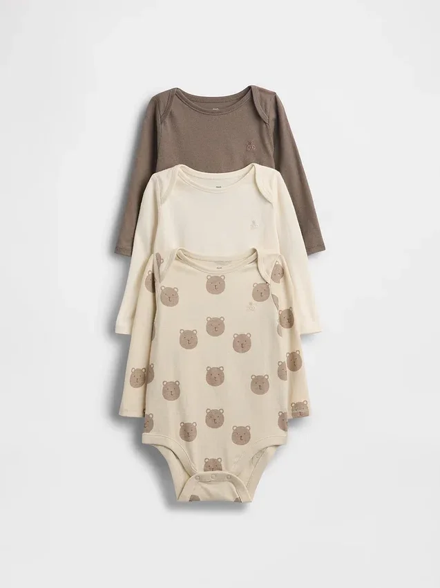 Body de algodón orgánico «Baby First Favorites» (paquete de 3)