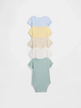 Body de algodón orgánico «Baby First Favorites» (paquete de 5)