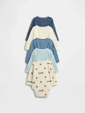 Body de algodón orgánico «Baby First Favorites» (paquete de 5)