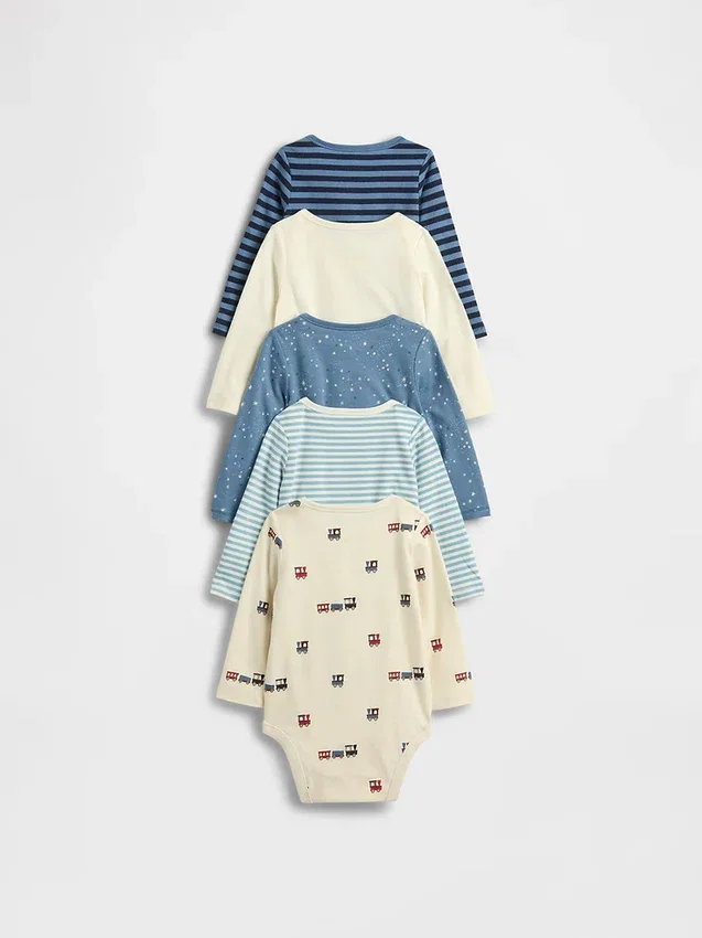 Body de algodón orgánico «Baby First Favorites» (paquete de 5)