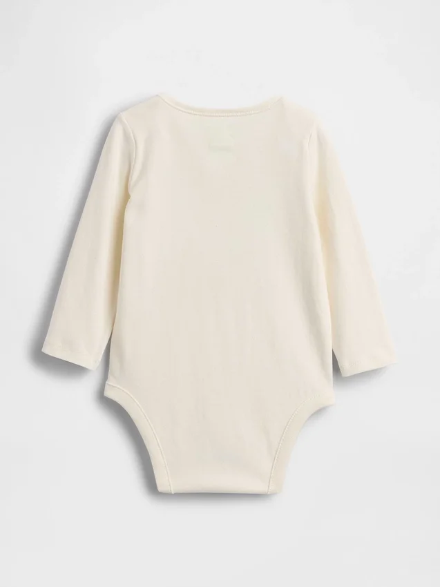 Body de algodón orgánico con bolsillo y logotipo de NYC de la colección «Baby First Favorites»
