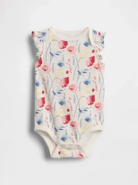 Body de algodón orgánico con mangas onduladas de la colección «Baby First Favorites»