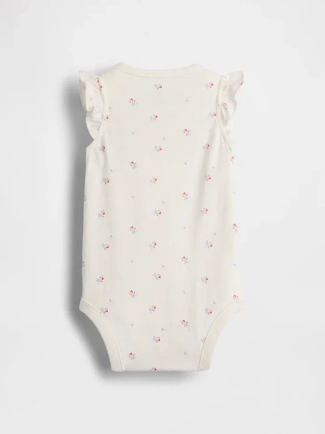 Body de algodón orgánico con mangas onduladas de la colección «Baby First Favorites»