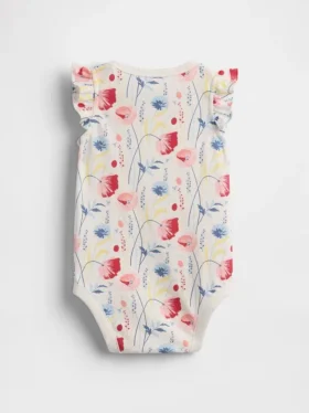 Body de algodón orgánico con mangas onduladas de la colección «Baby First Favorites»