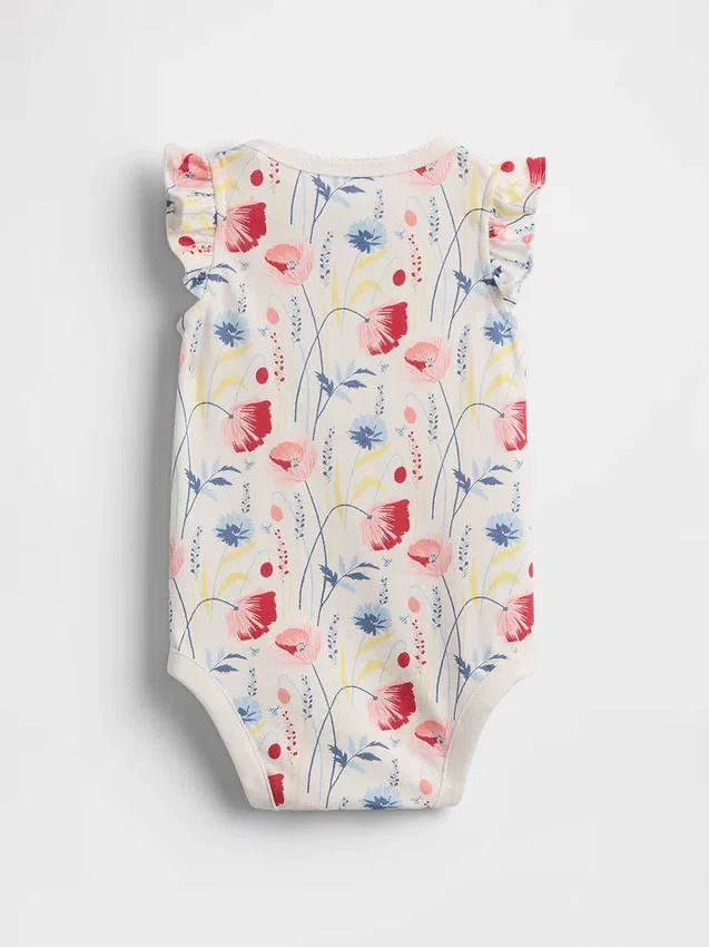 Body de algodón orgánico con mangas onduladas de la colección «Baby First Favorites»