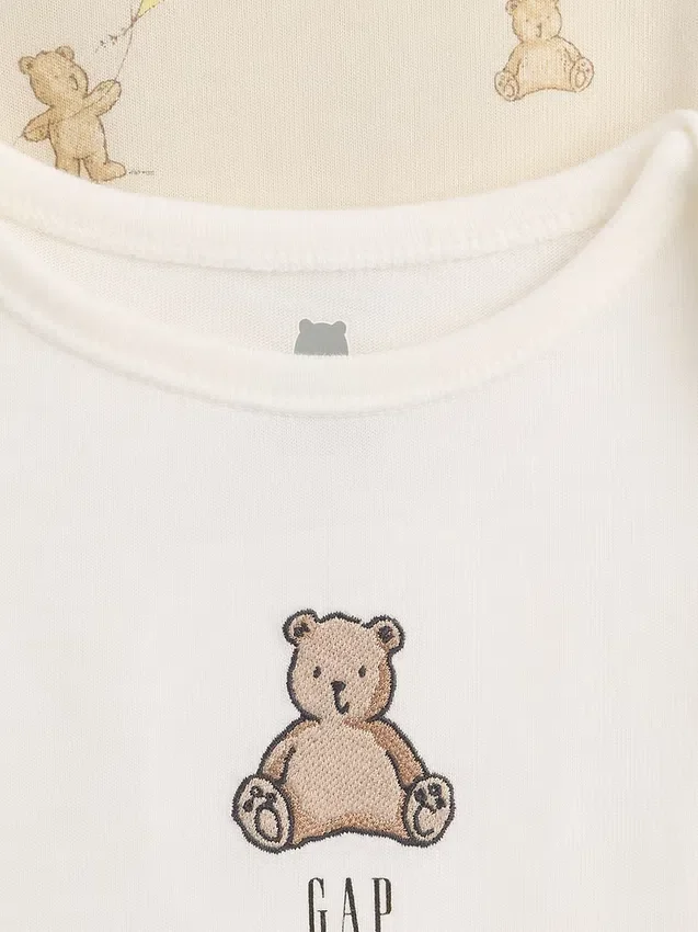 Body de algodón orgánico para bebé con el oso Brannan (paquete de 2)