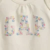 Body de algodón orgánico para bebé con logotipo floral