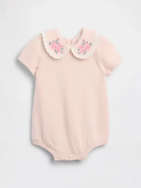Body de bebé con jerséu y cuello bordado