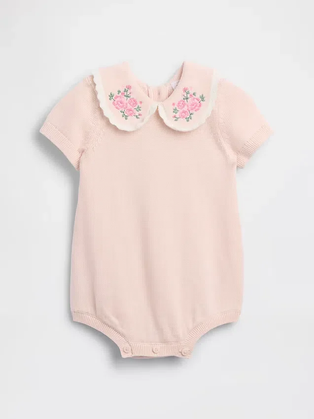 Body de bebé con jerséu y cuello bordado