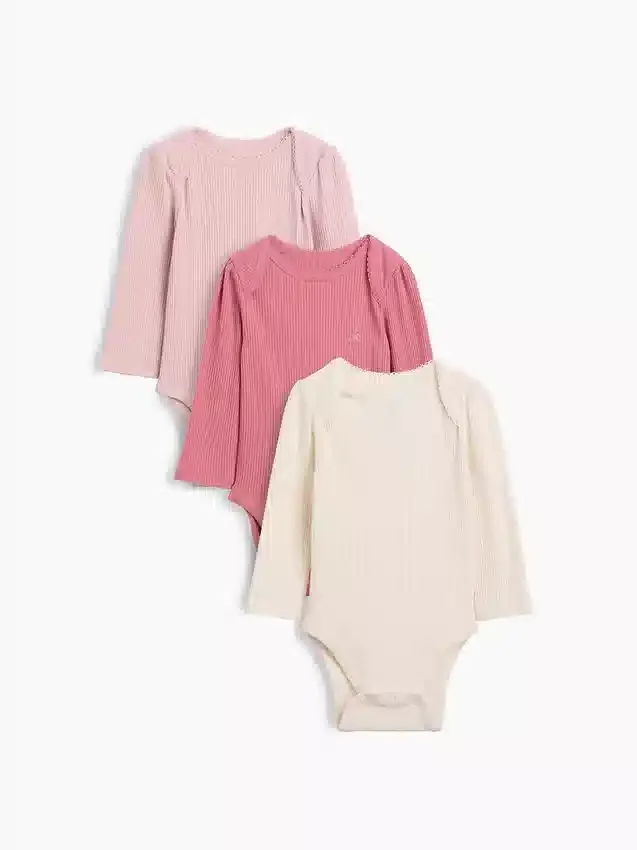 Body de canalé fino «Baby First Favorites» (paquete de 3)