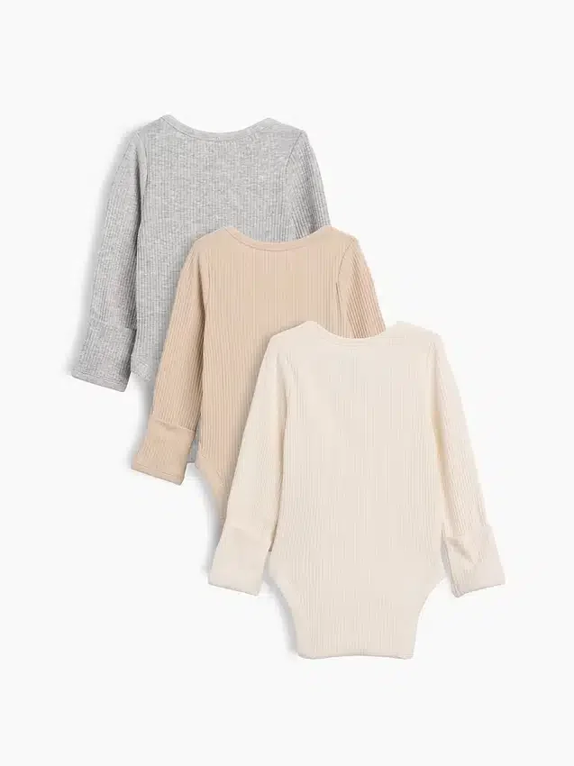 Body de canalé fino «Baby First Favorites» (paquete de 3)