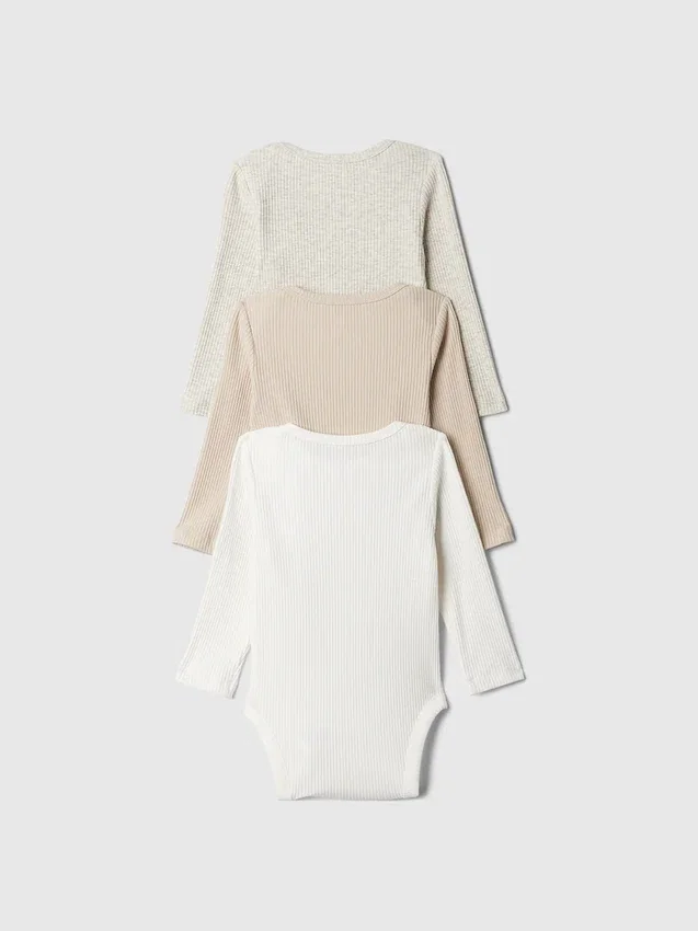 Body de canalé fino «Baby First Favorites» (paquete de 3)