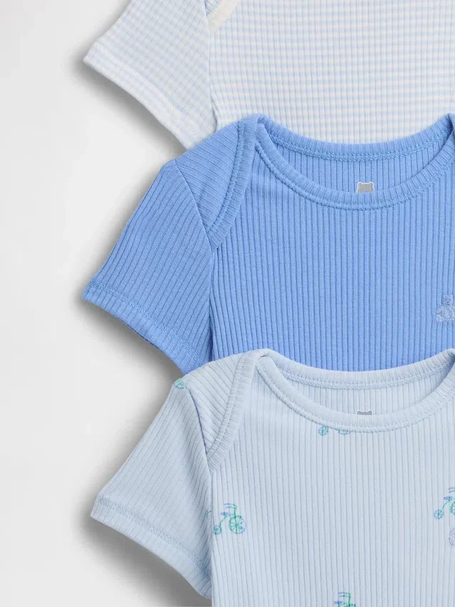 Body de canalé fino «Baby First Favorites» (paquete de 3)