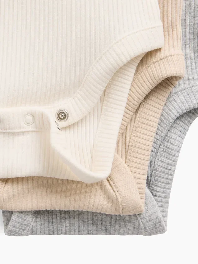 Body de canalé fino «Baby First Favorites» (paquete de 3)