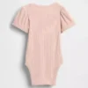 Body de mangas abullonadas con tejido de canalé fino de la colección «Baby First Favorites»