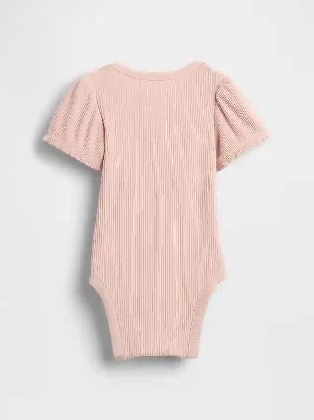 Body de mangas abullonadas con tejido de canalé fino de la colección «Baby First Favorites»