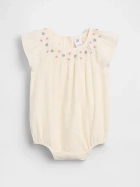 Body floral con fruncidos para bebé