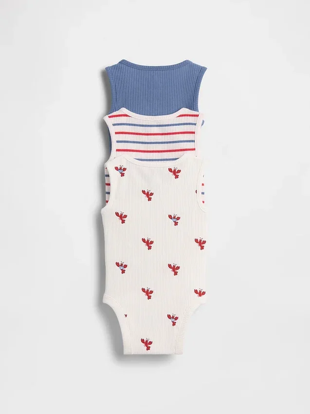 Body sin mangas con bolsillo y cuello Henley de Tinyrib «Baby First Favorites» (paquete de 3)