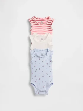 Body sin mangas con volantes Tinyrib de Baby First Favorites (paquete de 3)