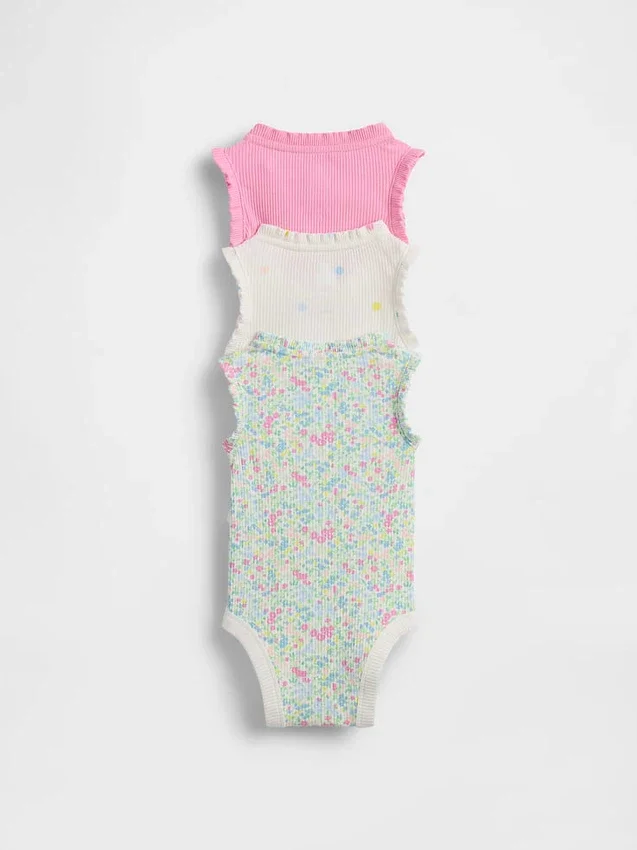 Body sin mangas con volantes Tinyrib de Baby First Favorites (paquete de 3)