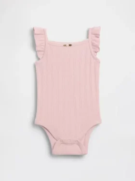 Body sin mangas de punto pointelle acanalado para bebé