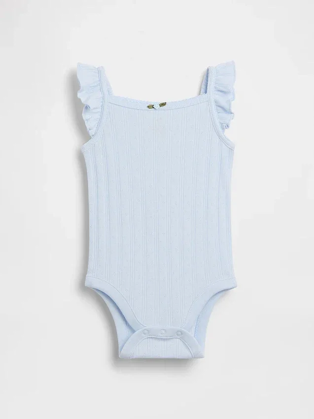 Body sin mangas de punto pointelle acanalado para bebé
