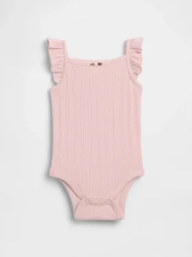 Body sin mangas de punto pointelle acanalado para bebé