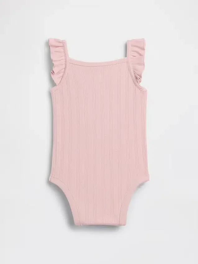 Body sin mangas de punto pointelle acanalado para bebé