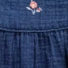 Body tipo burbuja de denim con gasa de algodón para bebé