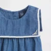 Body tipo burbuja de denim para bebé estilo marinero