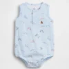 Body tipo camiseta Henley con bolsillo para bebé, de gasa de algodón