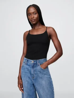 Body tipo camisola con tanga de tejido de punto tupido