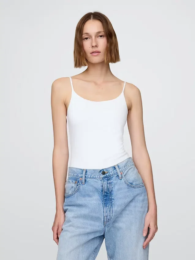 Body tipo camisola con tanga de tejido de punto tupido