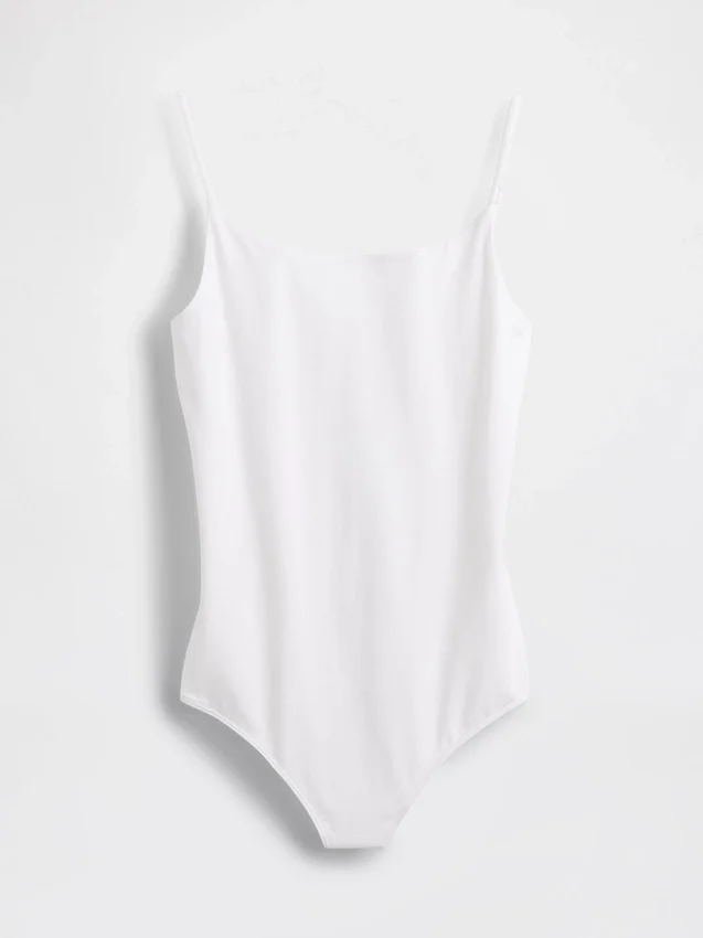 Body tipo camisola con tanga de tejido de punto tupido