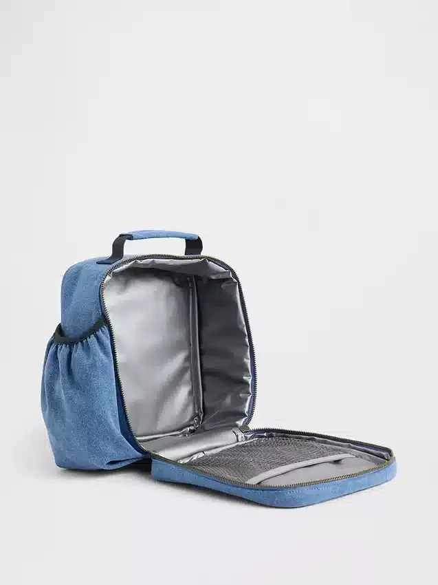 Bolsa para el almuerzo infantil de mezclilla con logotipo