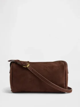 Bolso tipo barril de gamuza vegana