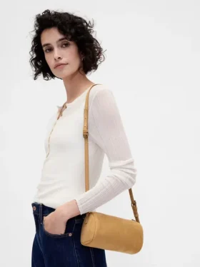 Bolso tipo barril de gamuza vegana