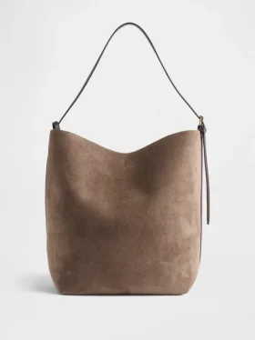 Bolso tipo cubo de gamuza vegana