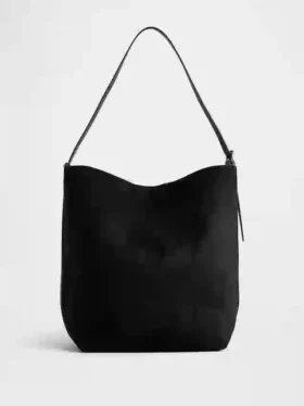 Bolso tipo cubo de gamuza vegana