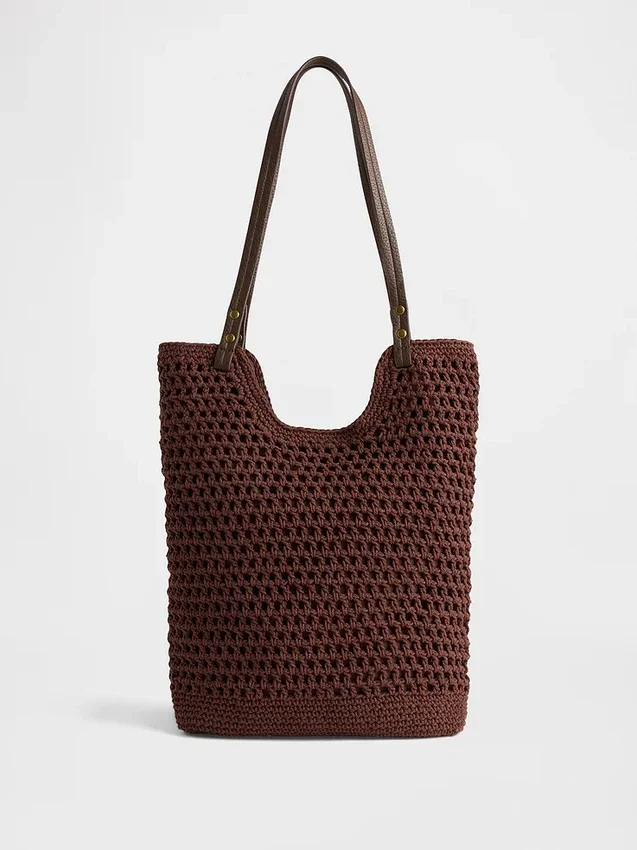 Bolso tipo tote de crochet