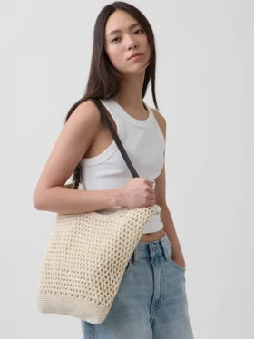 Bolso tipo tote de crochet