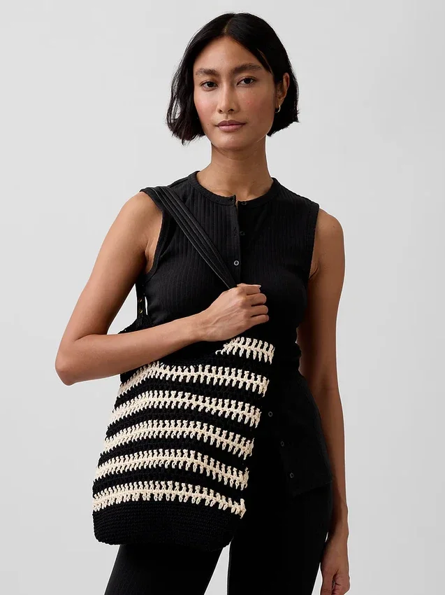 Bolso tipo tote de crochet
