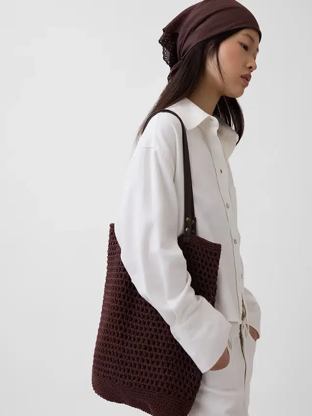 Bolso tipo tote de crochet