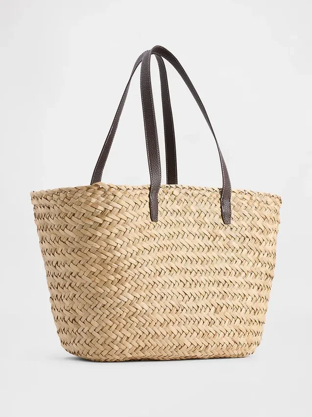 Bolso tipo tote de paja