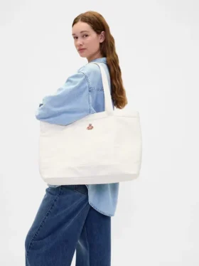 Bolso tote de mezclilla con el logotipo del oso Brannan