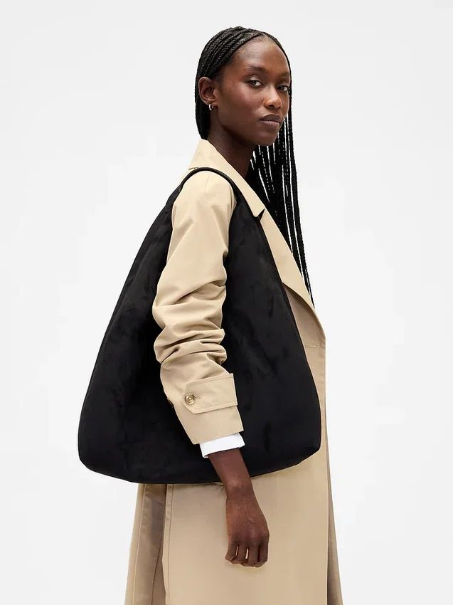Bolso tote holgado de gamuza vegana