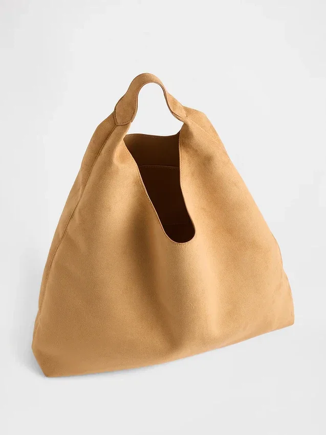 Bolso tote holgado de gamuza vegana