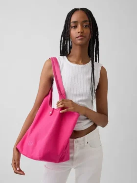 Bolso tote holgado de lona