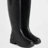 Botas altas de cuero vegano con suela de tacos