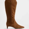 Botas altas hasta la rodilla con tacón bajo y punta afilada